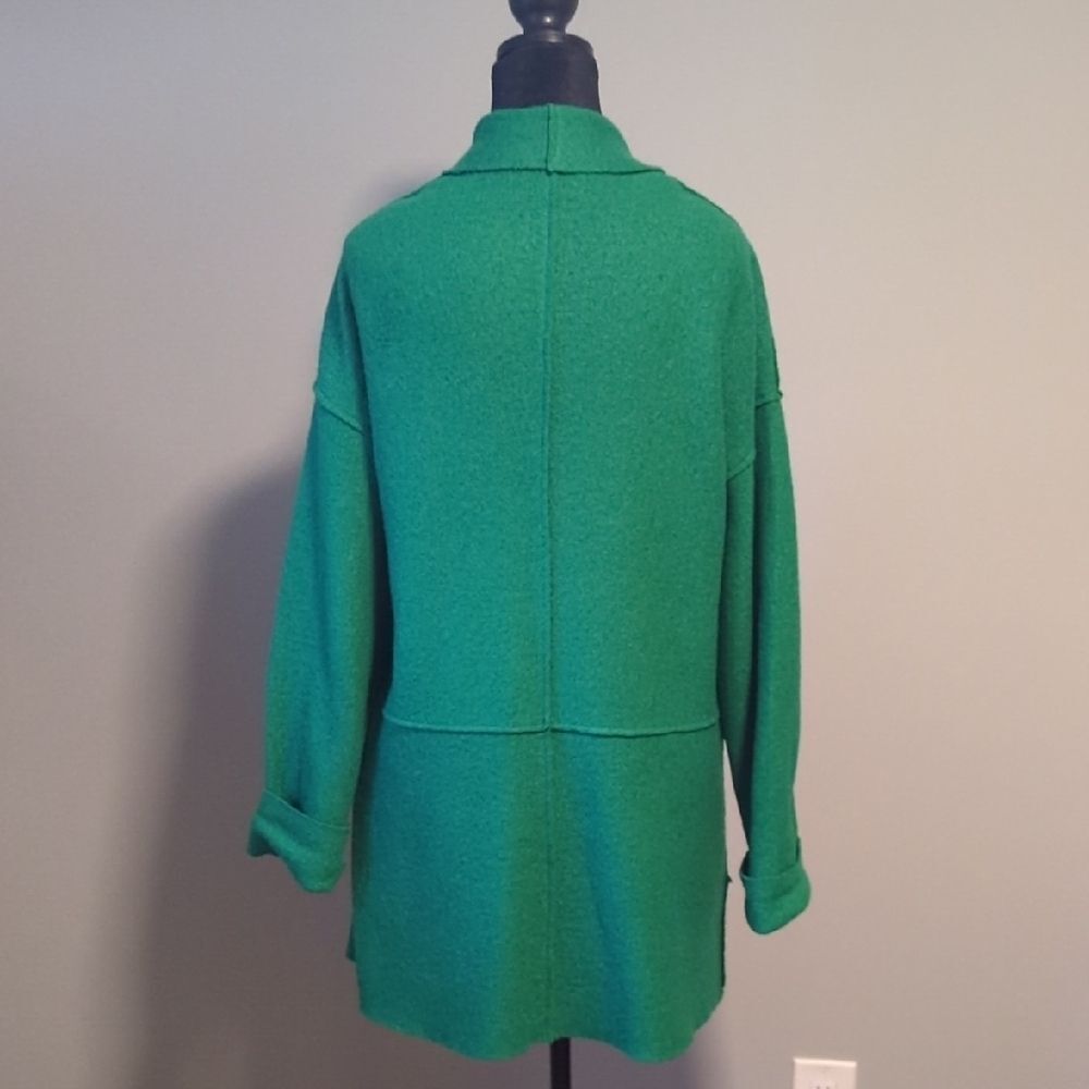 Vibrant Green Cardigan Tahari Size M - Picture 5 of 5